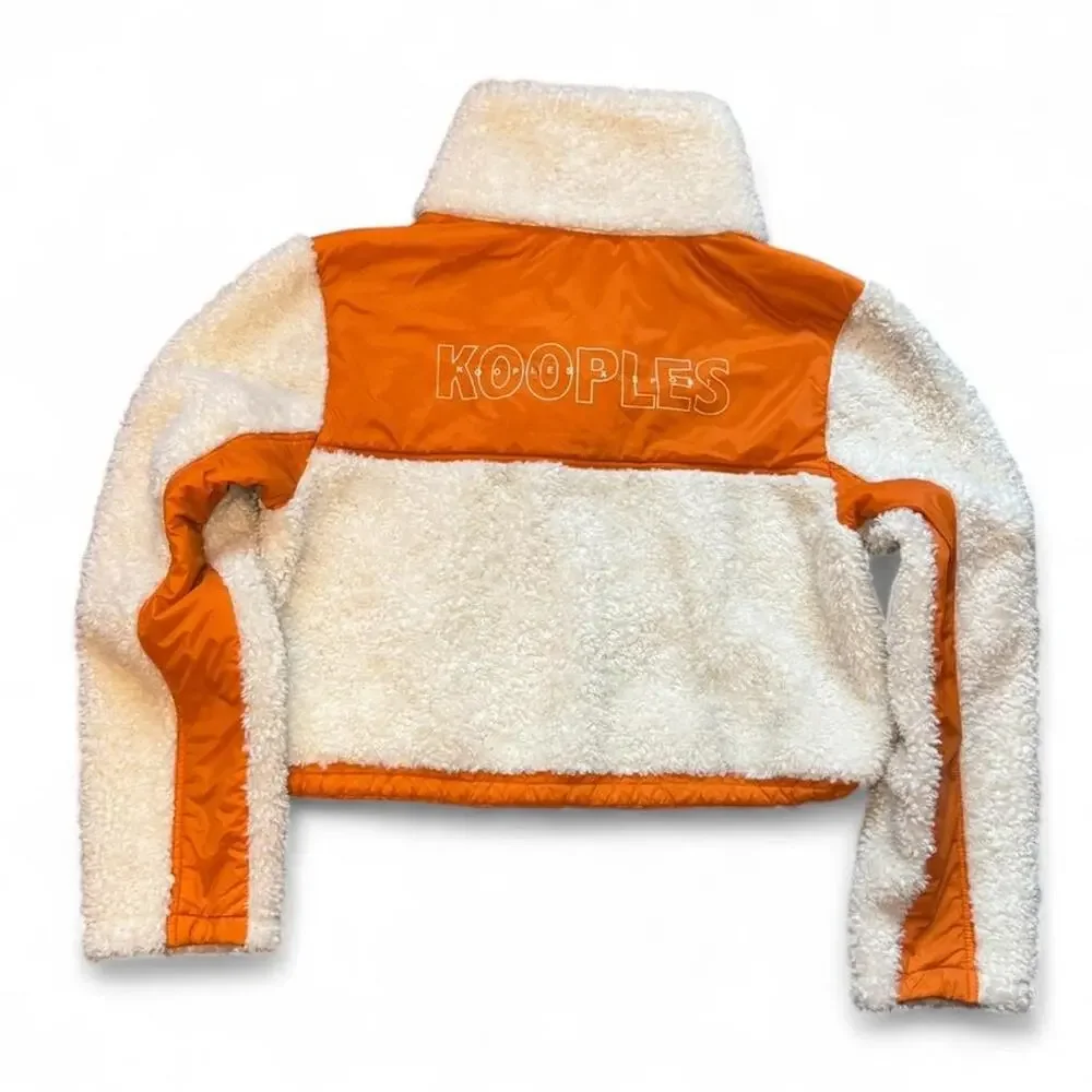 NEW The Kooples x SPORT Women’s Activewear Teddy Cropped Zip-Up Fleece — L/XL